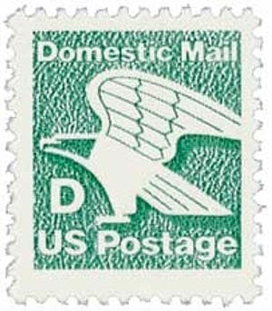 domestic mail us postage stamp