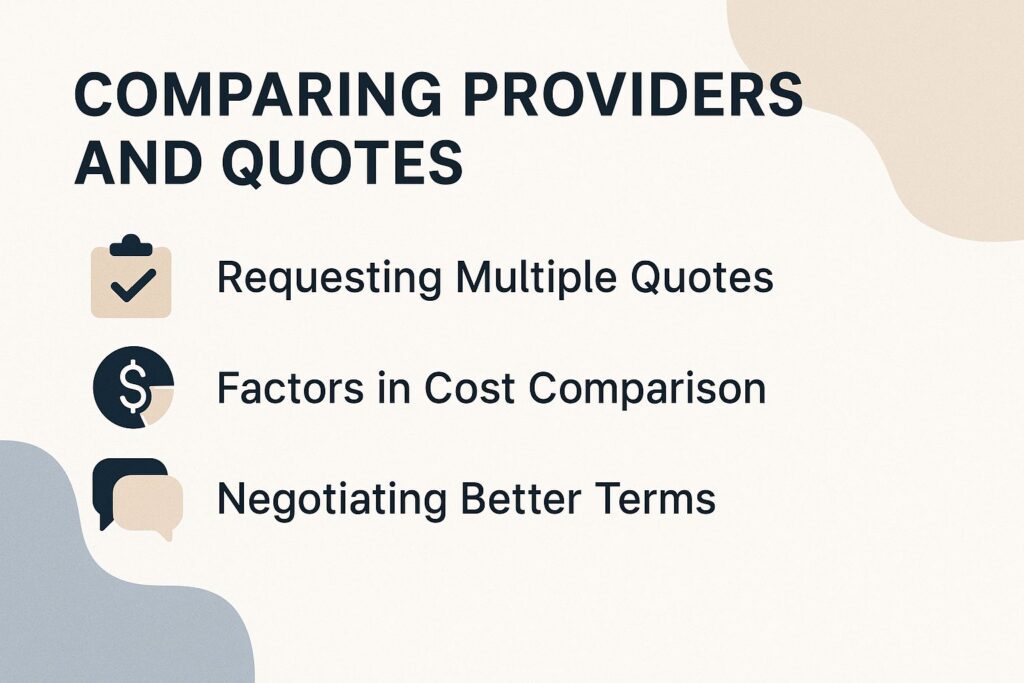 Comparing Providers and Quotes
